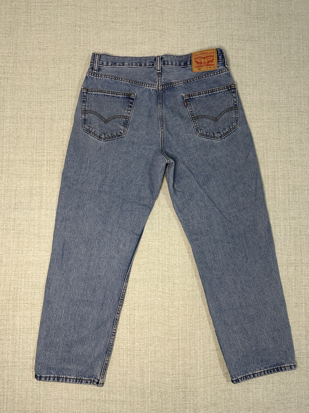 Levi’s 550 Relaxed Fit Medium Blue 100% Cotton Denim Jeans Men’s 36X30