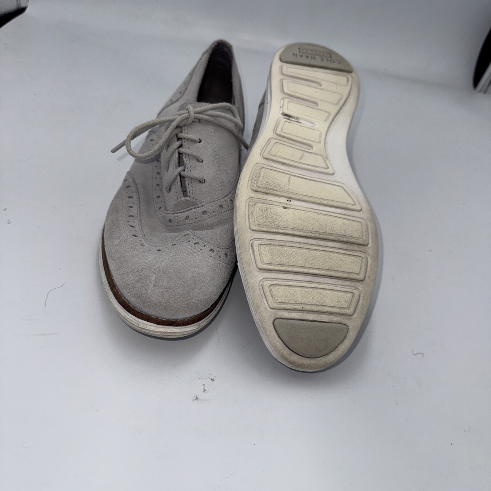 Cole Haan Grand.OS Waterproof Wingtip Oxfords Mens 8.5 B Gray Dress Shoes