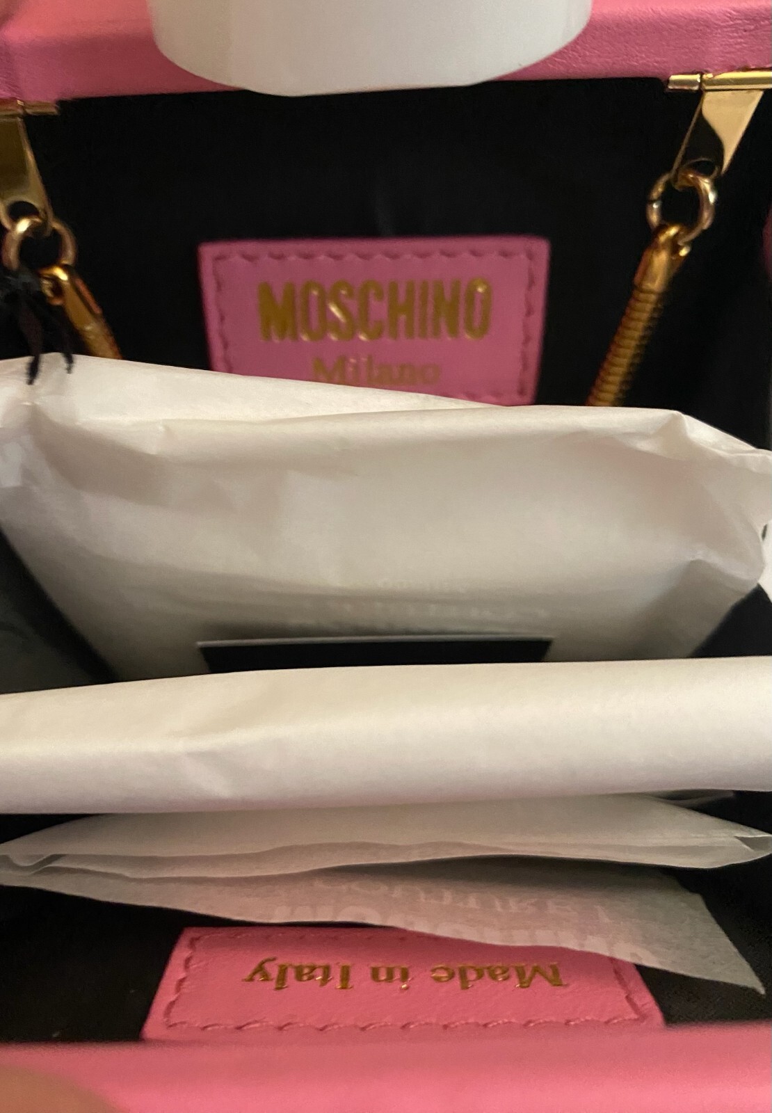 MARCH SPECIAL! SS23 MOSCHINO COUTURE Tan Pink Leather Sunscreen Shoulder Bag