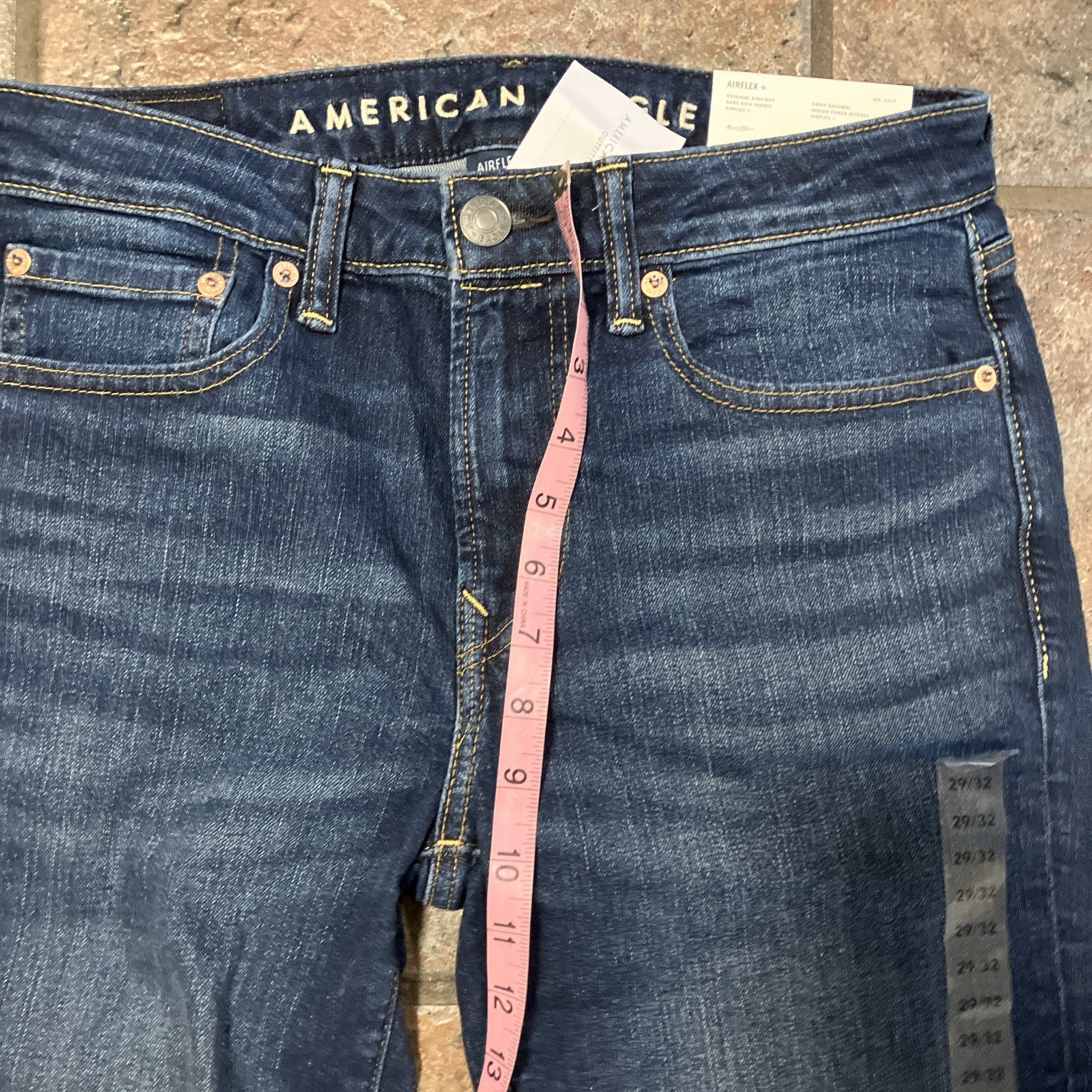 New 29×32 American eagle mens original Straight Airflex+ Dark wash blue 6519