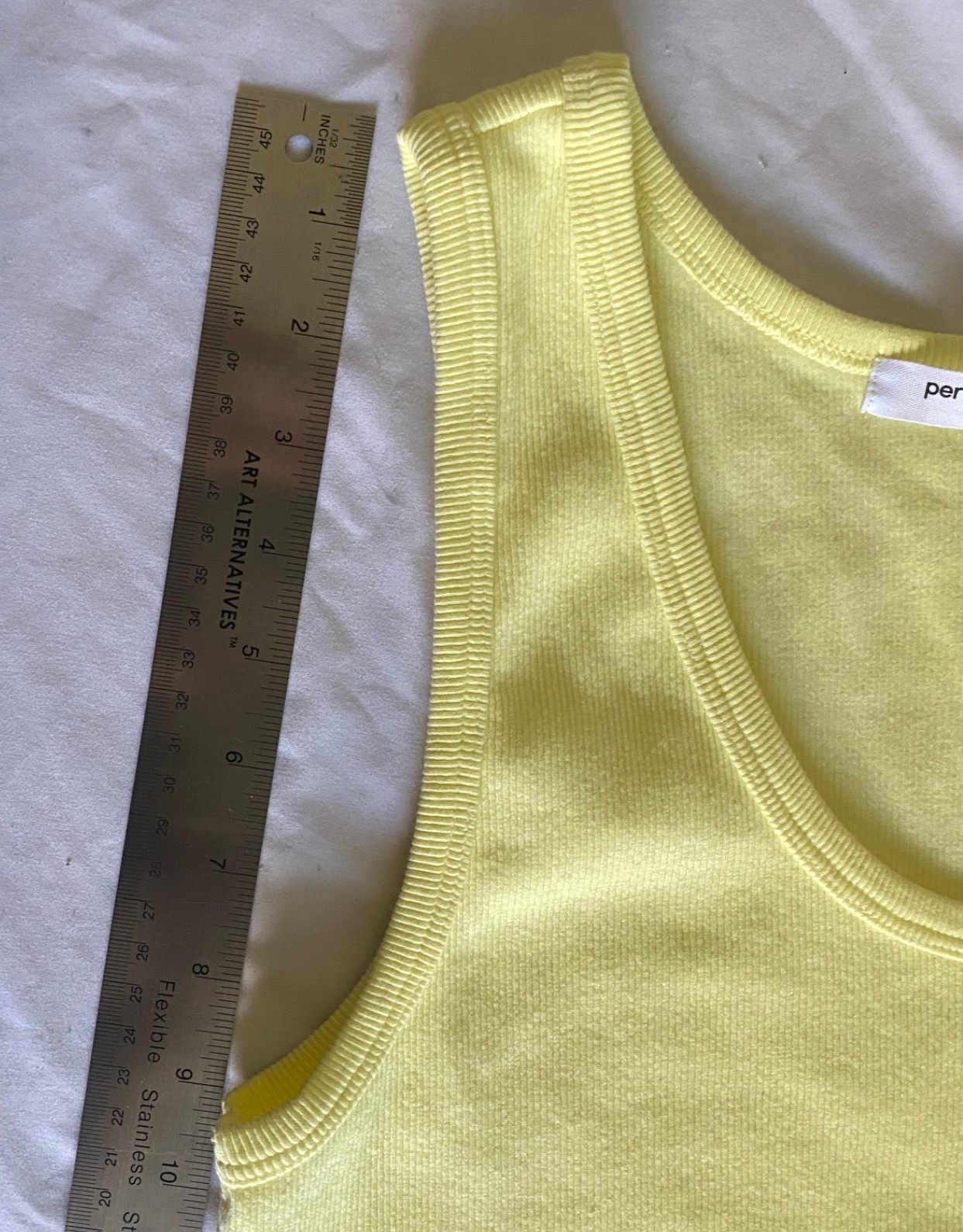 PerfectWhiteTee Sleeveless tank Women’s Size L Yellow The Blondie Scoop Neckline