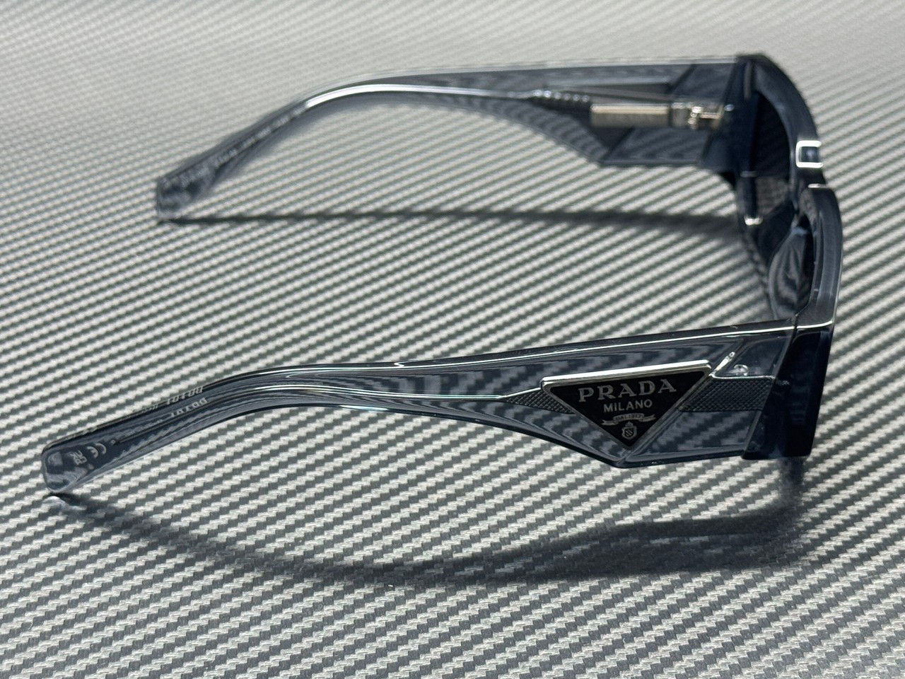 PRADA PR 09ZS 17T08Z Transparent Ocean Grey Men’s 54 mm Sunglasses