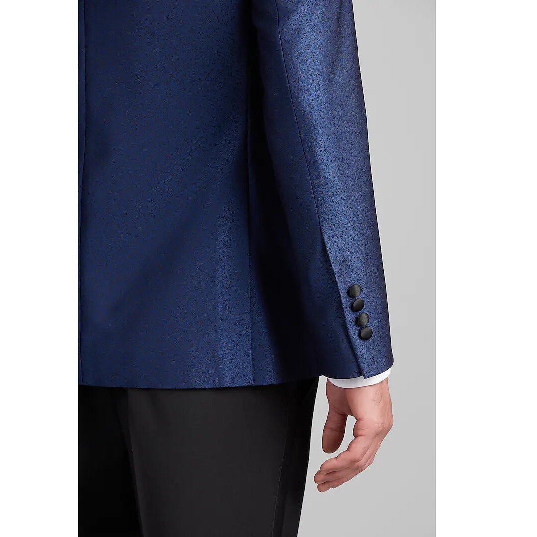 JOS A BANK Jacquard Dinner Jacket Satin Shawl Lapel Blazer 44L C080654