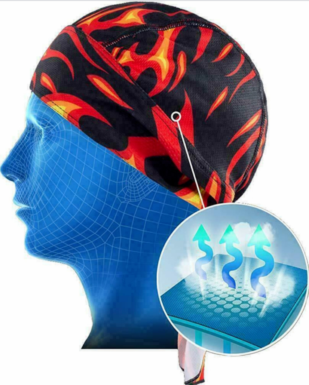 Sweat Wicking Dew Rags Skull Cap Helmet Liner Breathable Head Wrap Beanie Hat