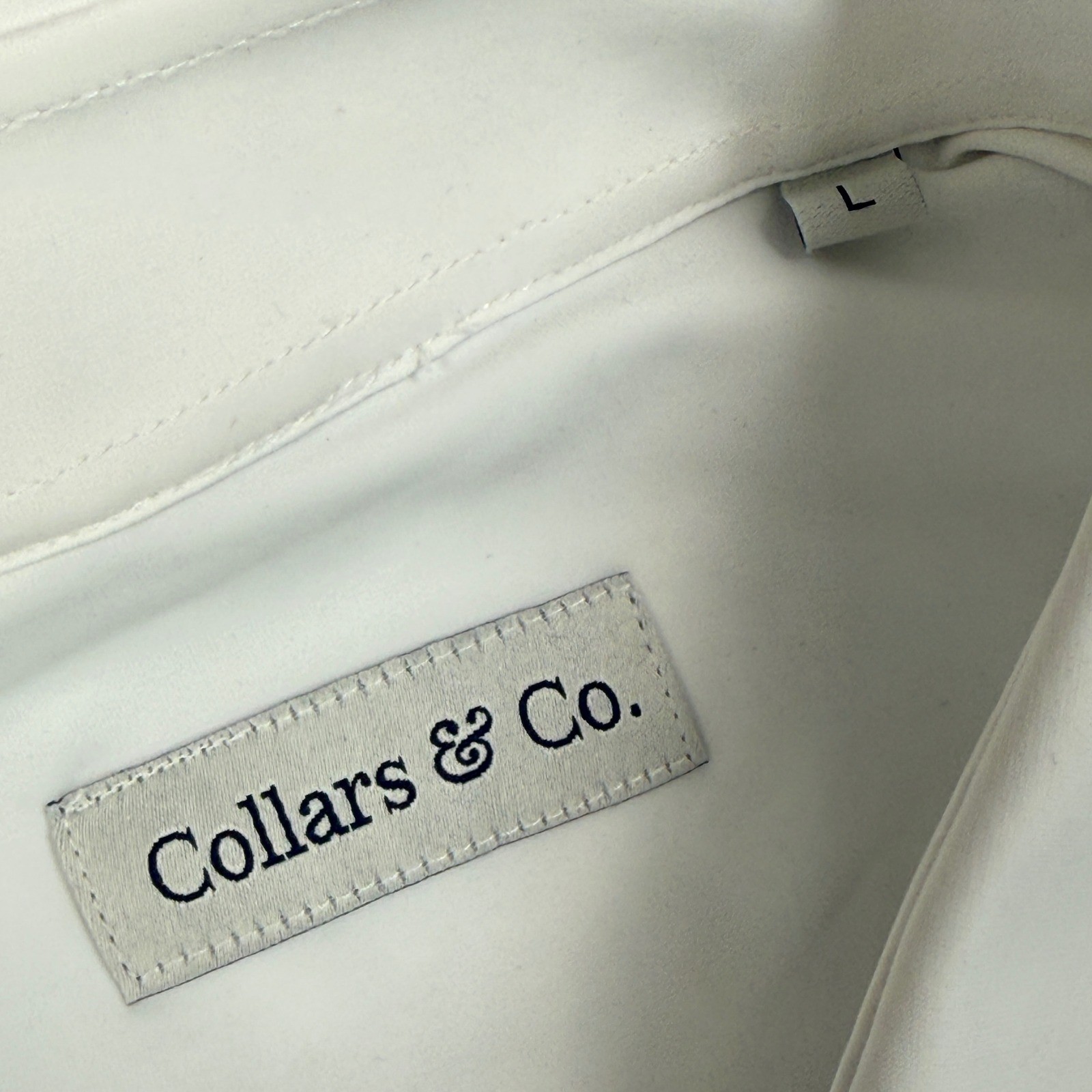 Collars & Co Mens Size Large Apex Performance Dress Shirt White Stretch NWT