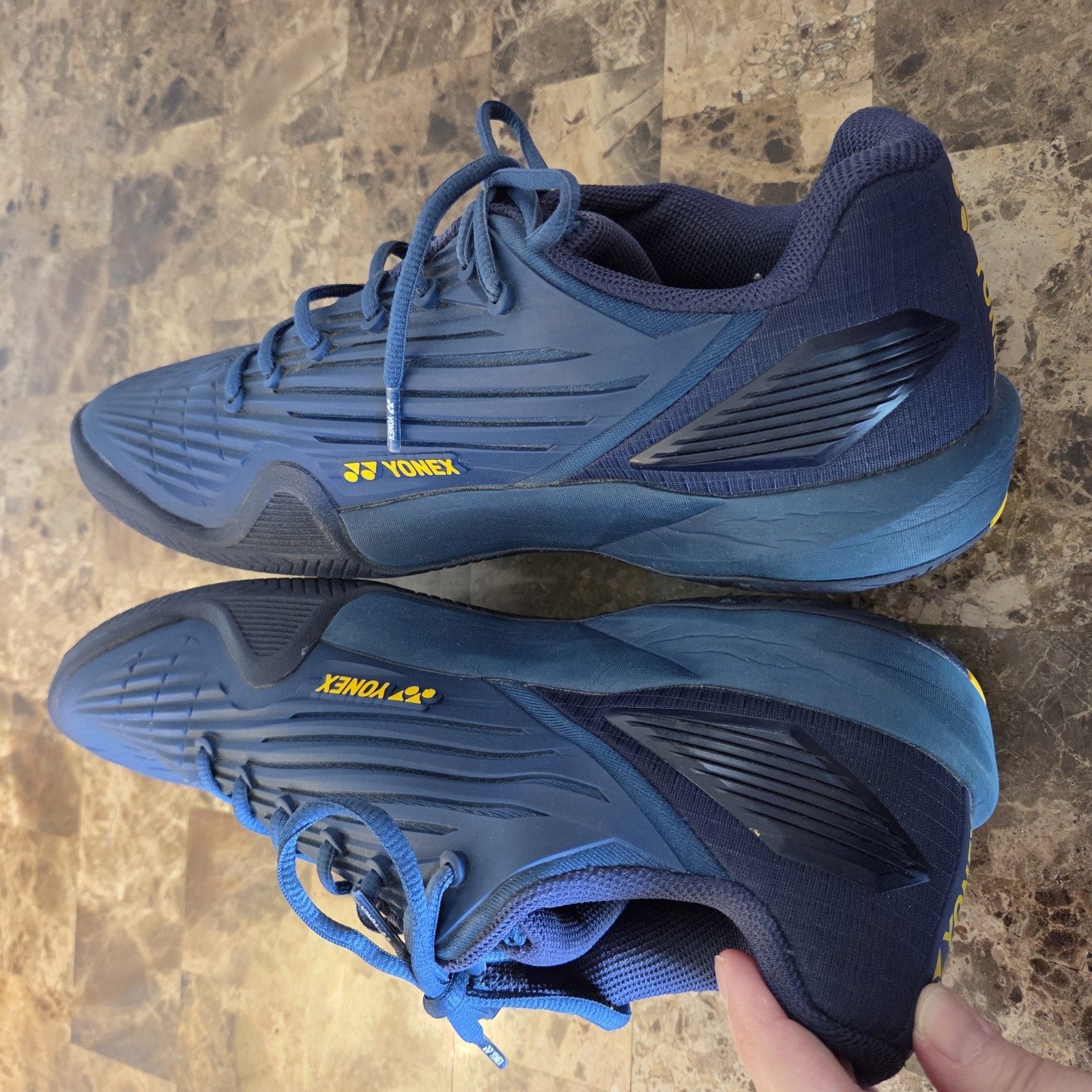 Yonex Eclipsion 5 Tennis Shoes Men Size 10.5 Deep Blue/Yellow active athletic