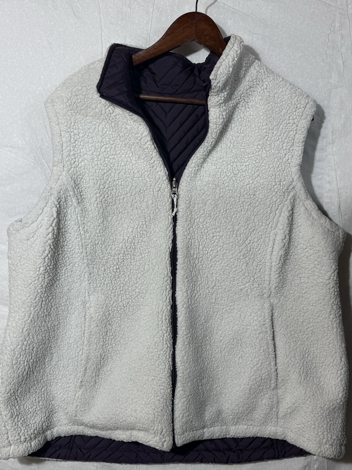 Free Country Purple White Reversible Vest Jacket Women’s XXL