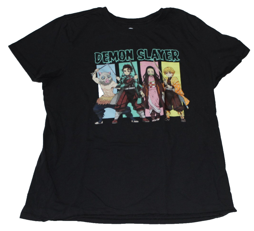Demon Slayer T-Shirt Men’s Size XL Black Graphic Print Short Sleeve 100% Cotton