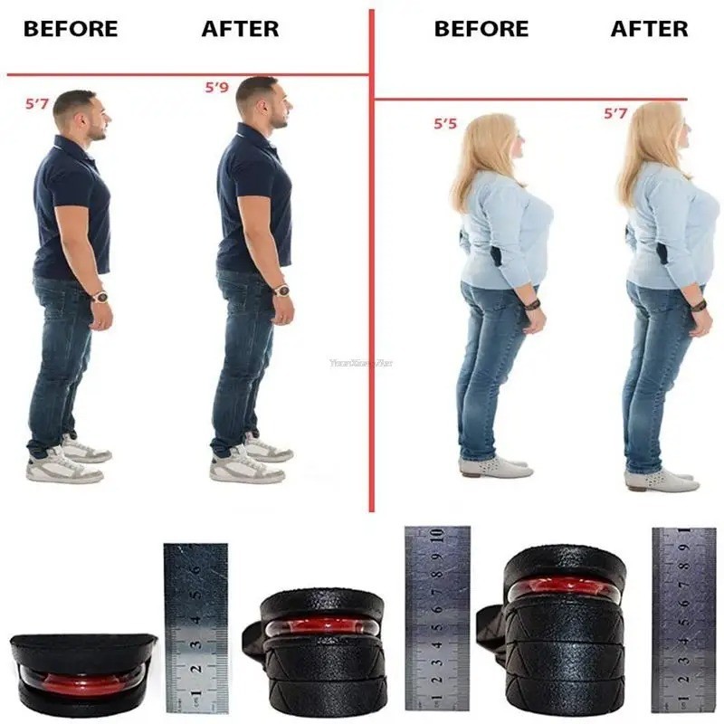 Height Increase Insoles Air Cushion Elevator Shoe Lift Insert Men Women 3-9cm