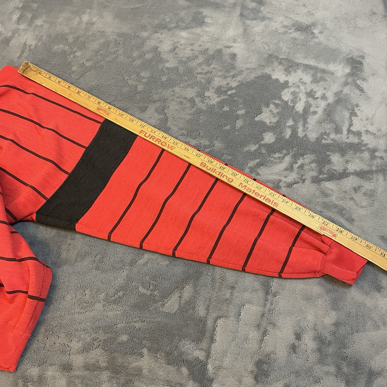 VTG 90s Striped Sweatshirt Men’s Large Red Pullover Grunge Punk Streetwear 80s