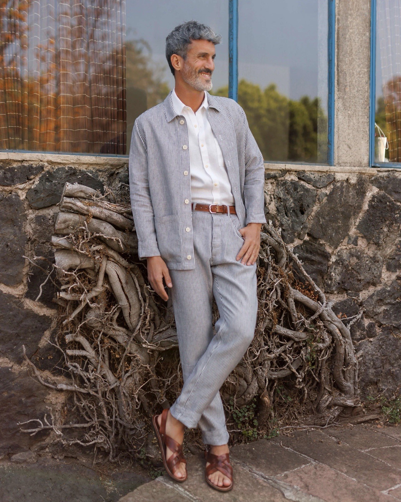 Alex Crane Cham Linen Pants / Lines