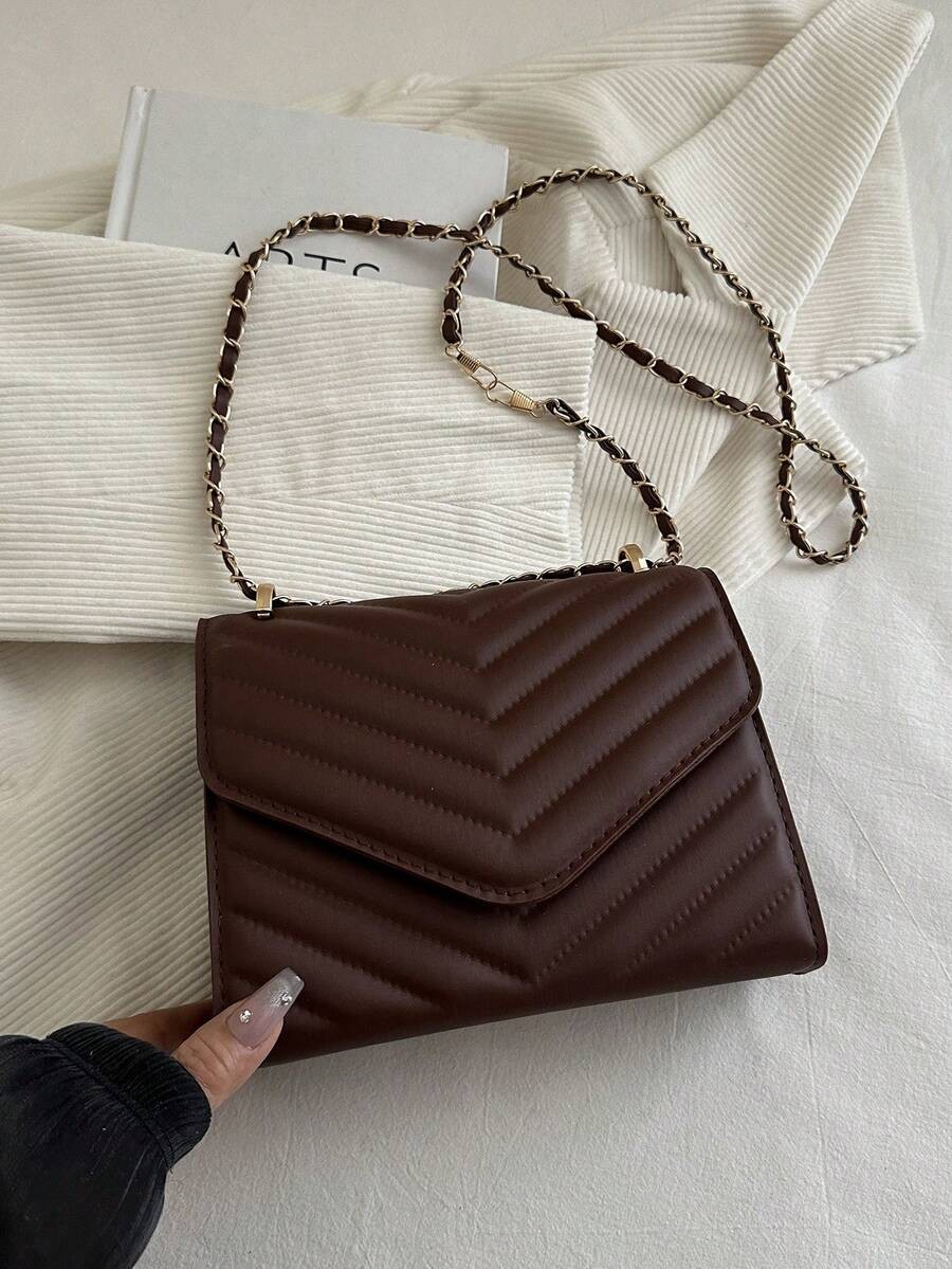 Mini Chevron Flap Square Bag Women Chain Crossbody Adjustable Shoulder Purse