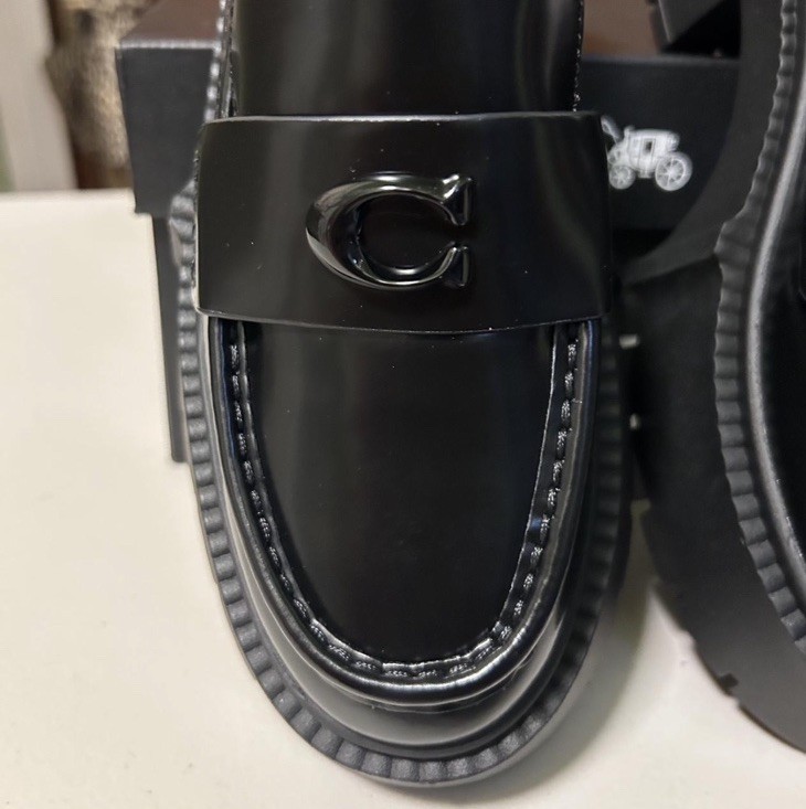 NEW Coach Leah Platform Loafer Black Women’s Size 7 Or Men’s Size 5.5 NIB