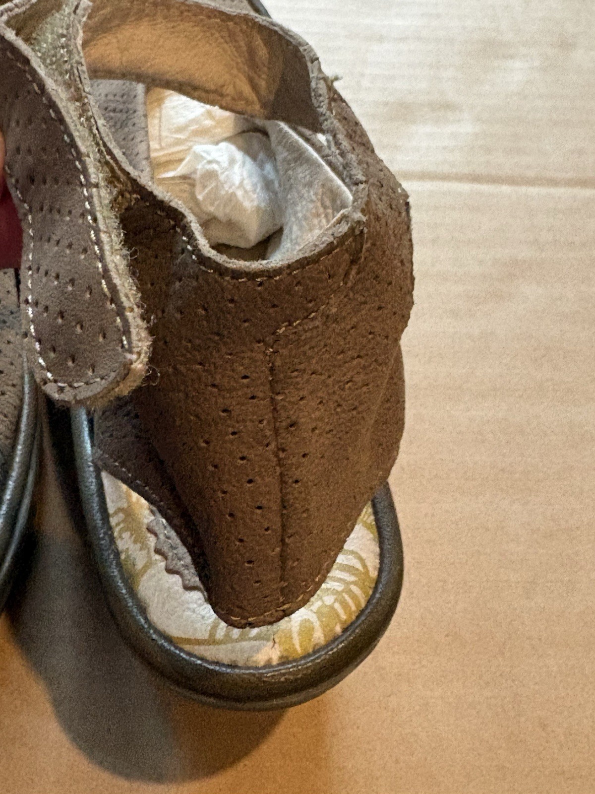 Fly London 40 (US 9/ 9.5) Brown Ankle Strap Wedge Sandal- No Original Box-