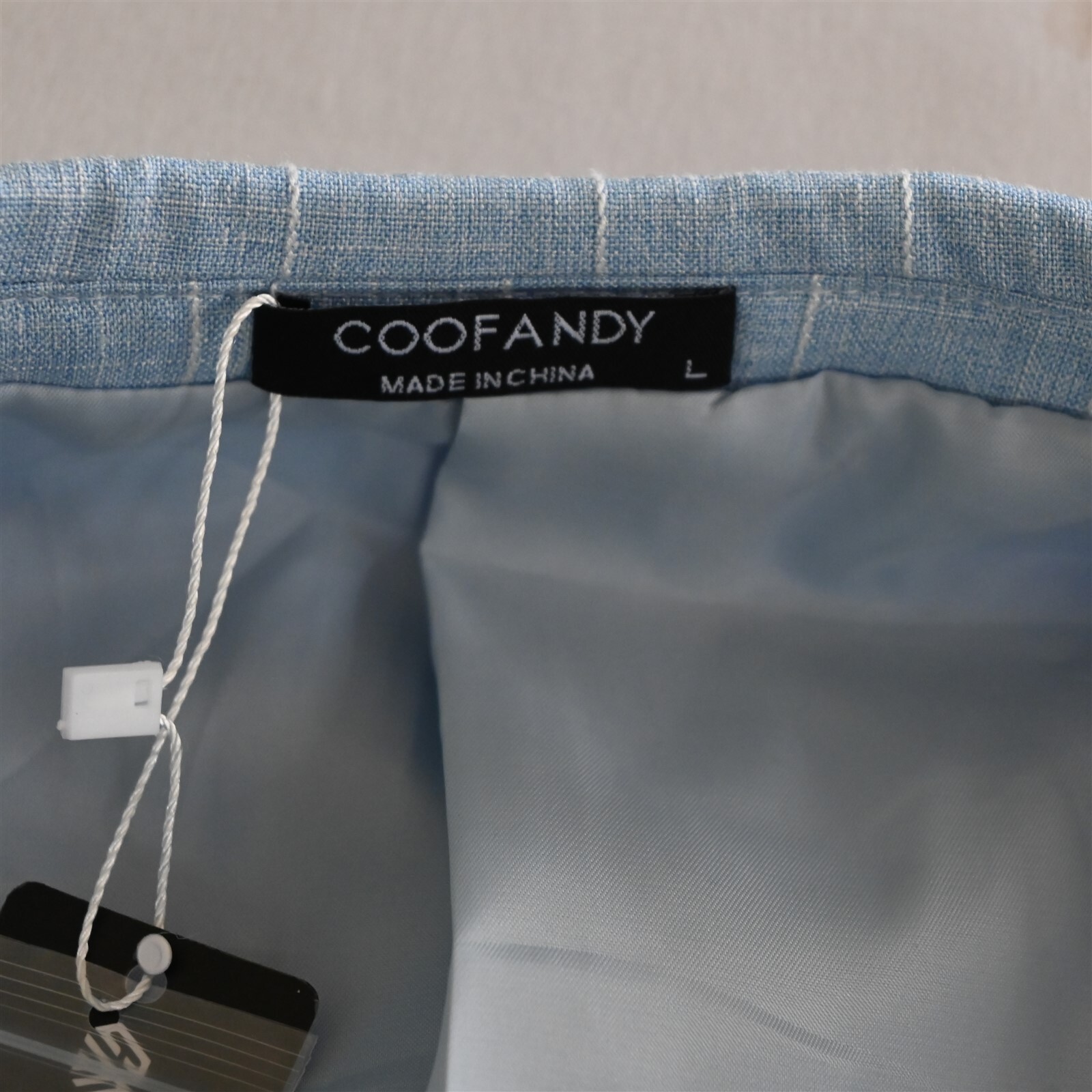 NEW Coofandy Large Blue Windowpane Mens Blazer Sport Coat Suit Jacket
