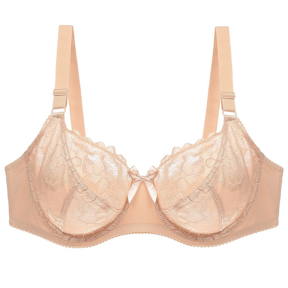 Plus Size Women Bras Wired Lift up Lace Unpadded Sexy Lingerie Plunge Bralette