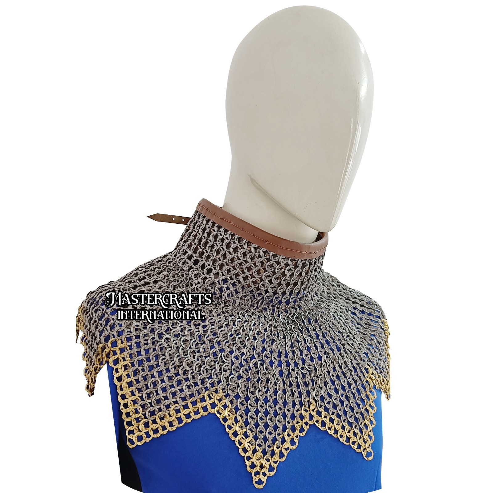 Medieval Chainmail Zig-Zag Neck Collar Mild Steel 9mm Flat Riveted Ring for LARP