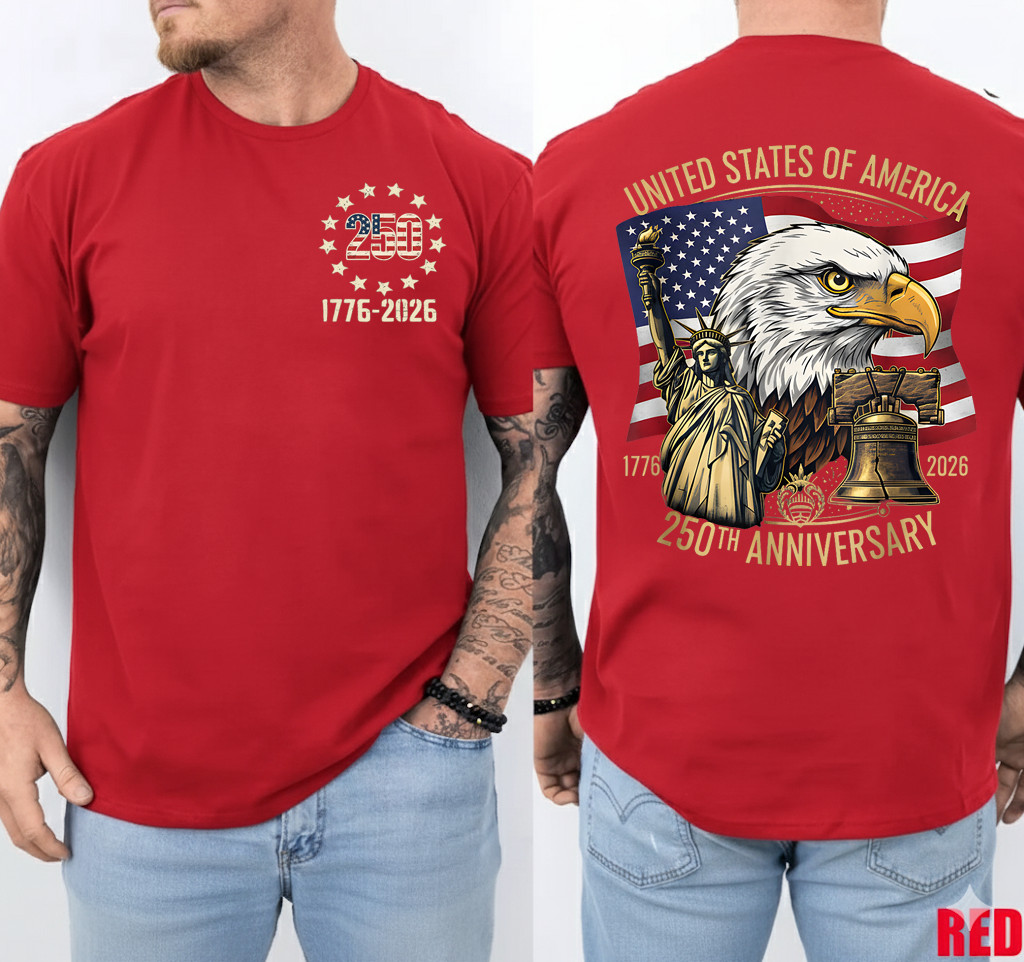 250 Years 1776-2026 250th Birthday Eagle Liberty Bell T-Shirt