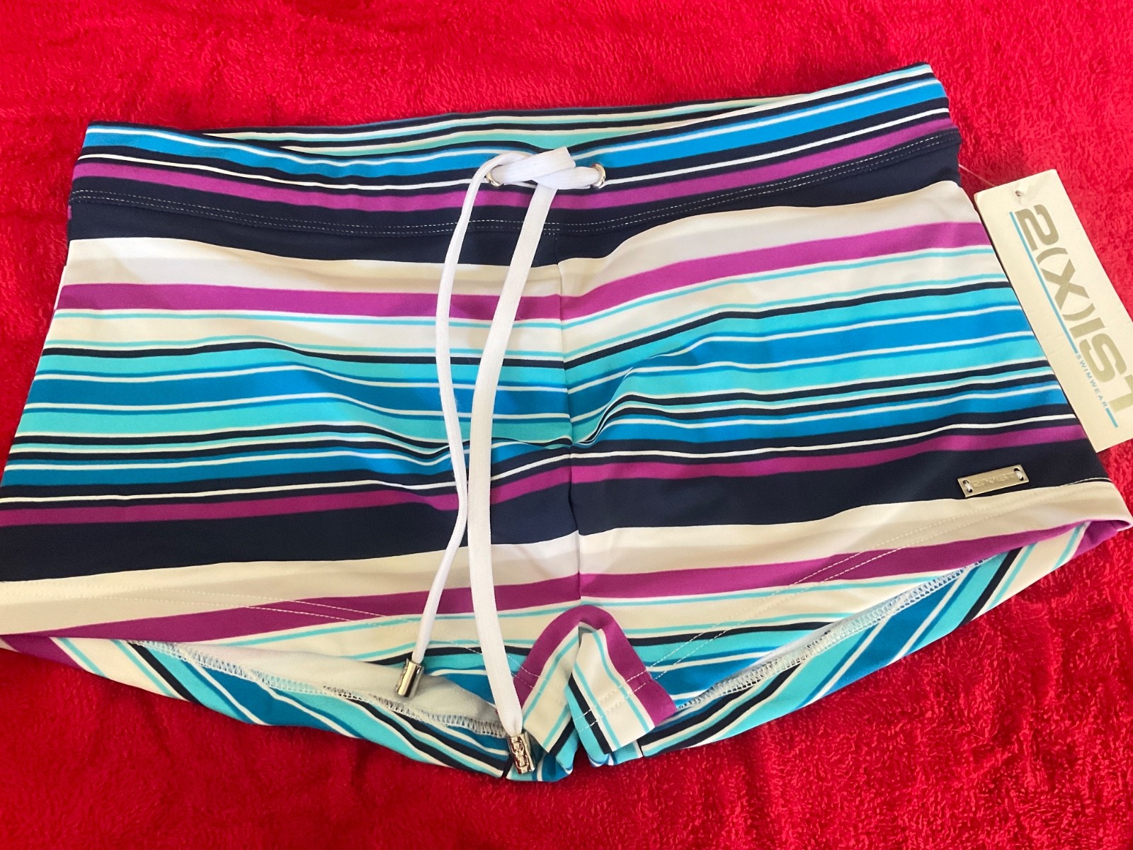 2(x)ist 2xist Men’s Cabo Swim Trunk Multicolor Striped Large New with Tags!
