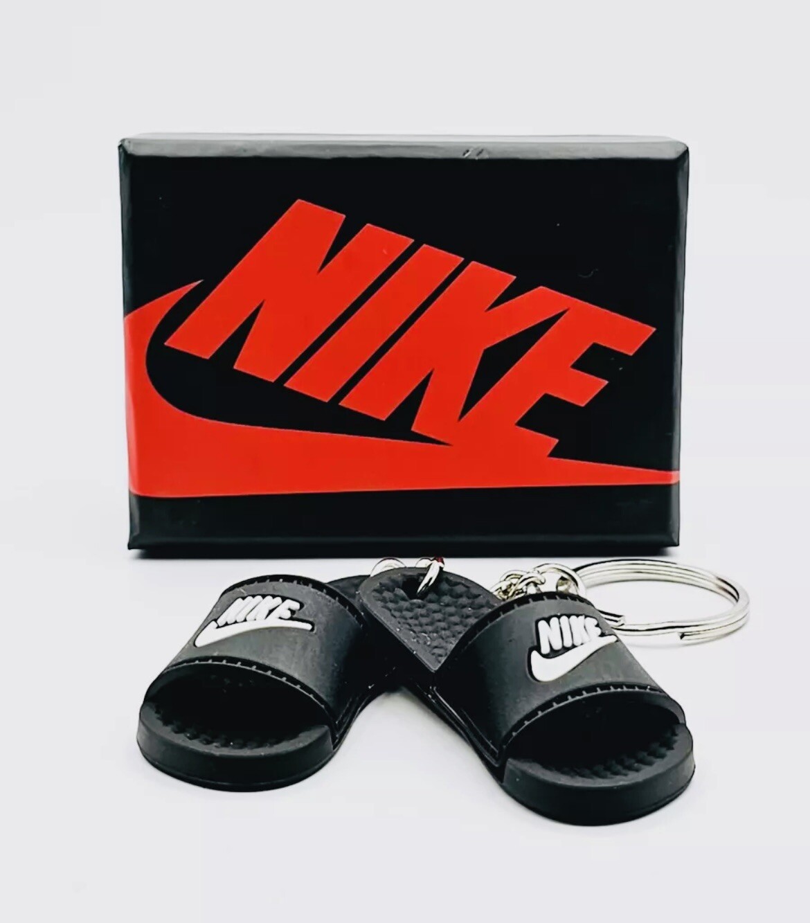 KEYCHAIN Nike Slides, Sandals (pair) with box & Bag – Gift Present Prank Joke