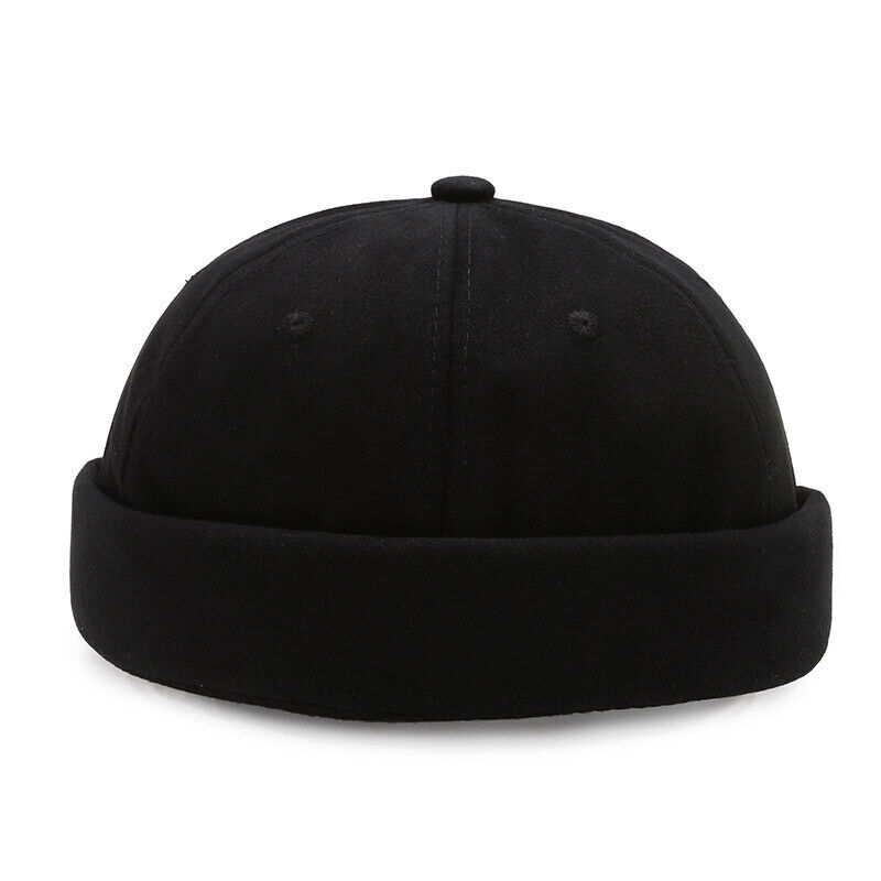Men’s Large Brimless Hats Rolled Cuff Skull Cap Adjustable Sailor Docker Cap USA