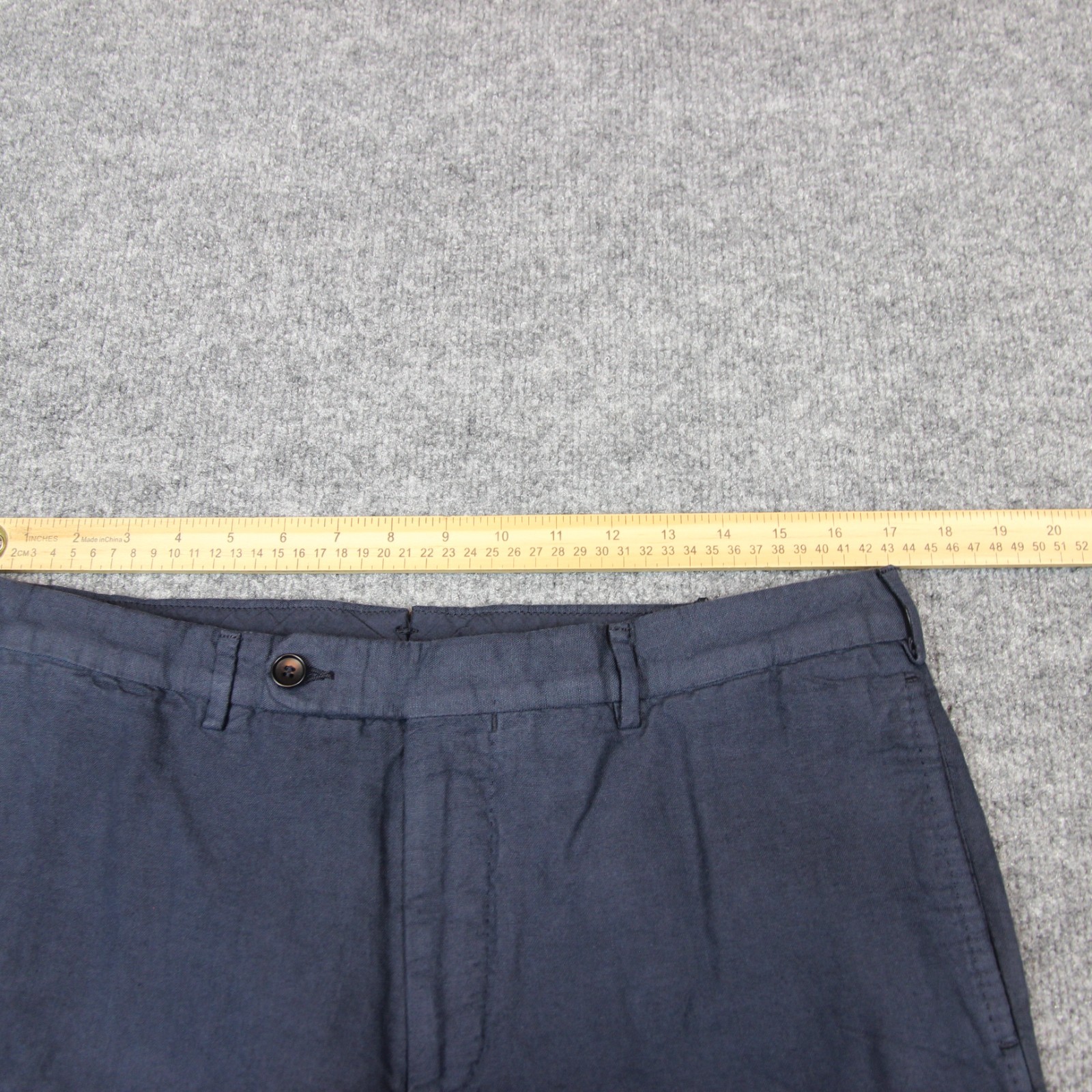 Sid Mashburn Pants Men’s 34X36 Blue Unhemmed Garment Dyed Sport Trousers *FLAW