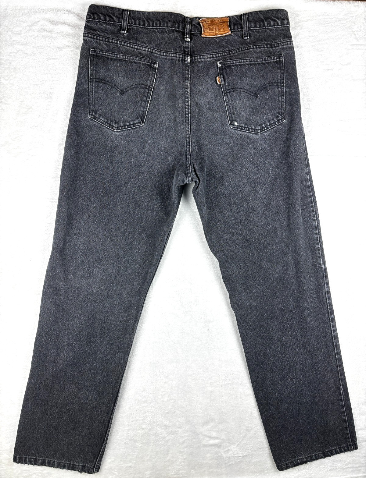 VTG Levis 540 Jeans Mens 38×32 Black Wash Relaxed Leather Tab Made In USA 90s