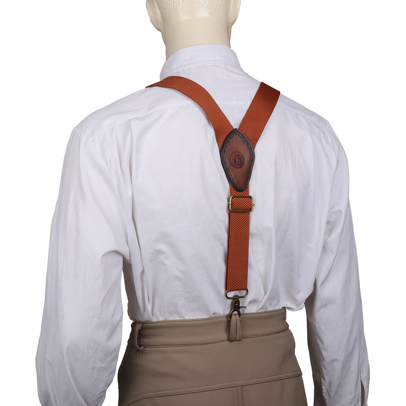 Tourbon Men Suspenders Y Back Button Clip/Hook Attach Pants Braces Adjust Strap