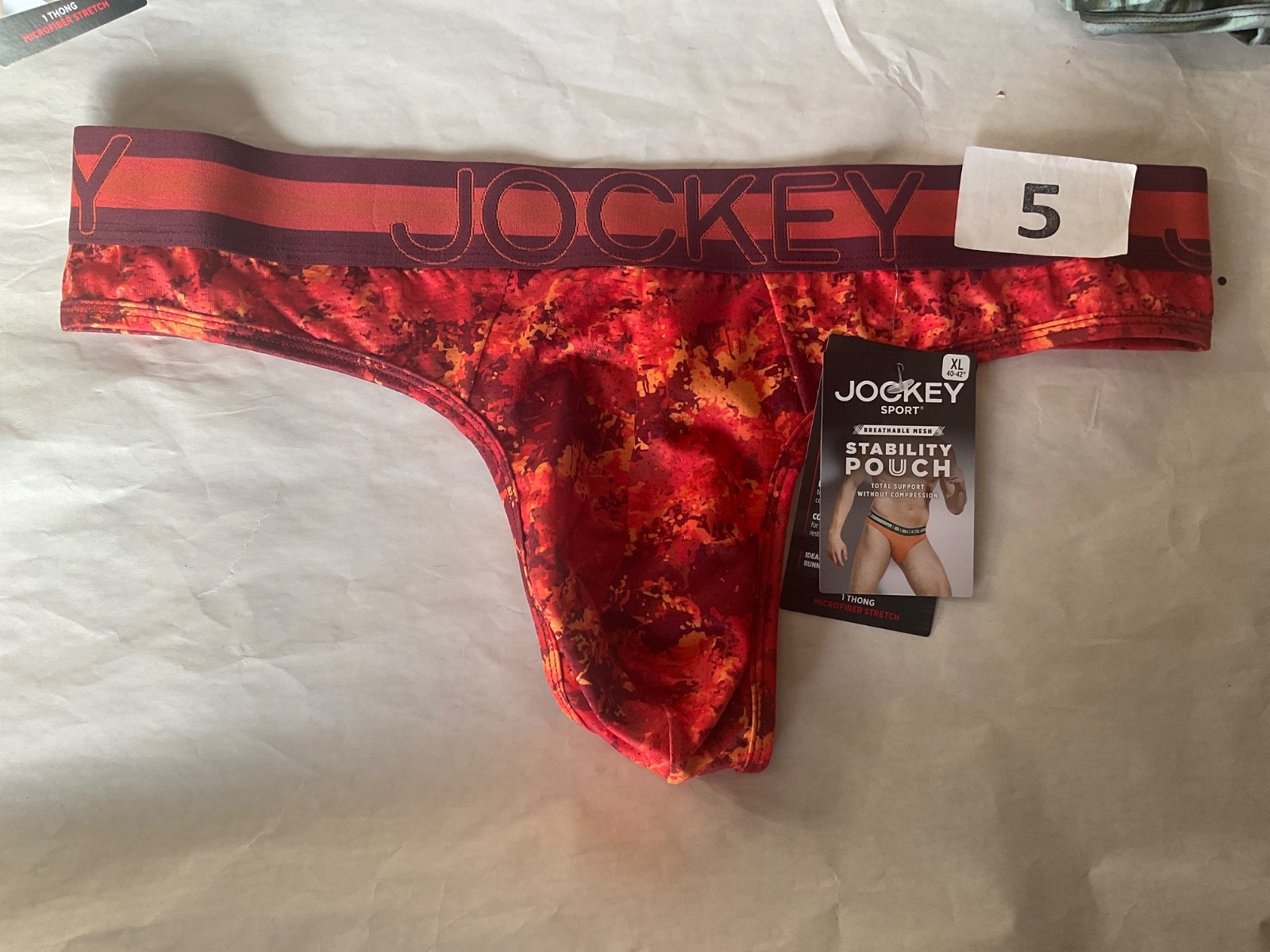 Jockey Sport Breathable Mesh Stability Pouch Thong Microfiber New Blue Green