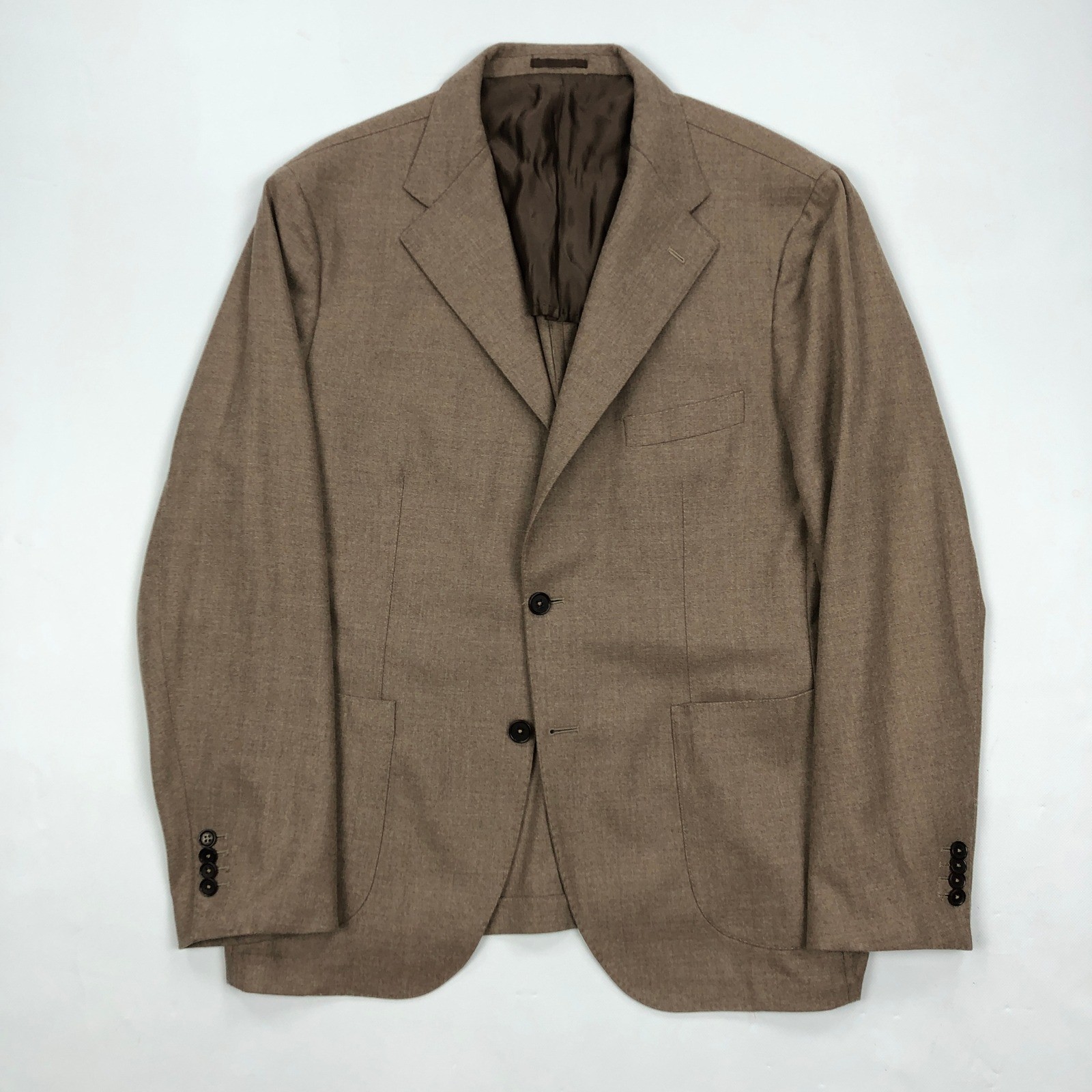 Pini Parma Loro Piana Pecora Nera Wool Blazer Taupe Italy Sz 48 US Unstructured