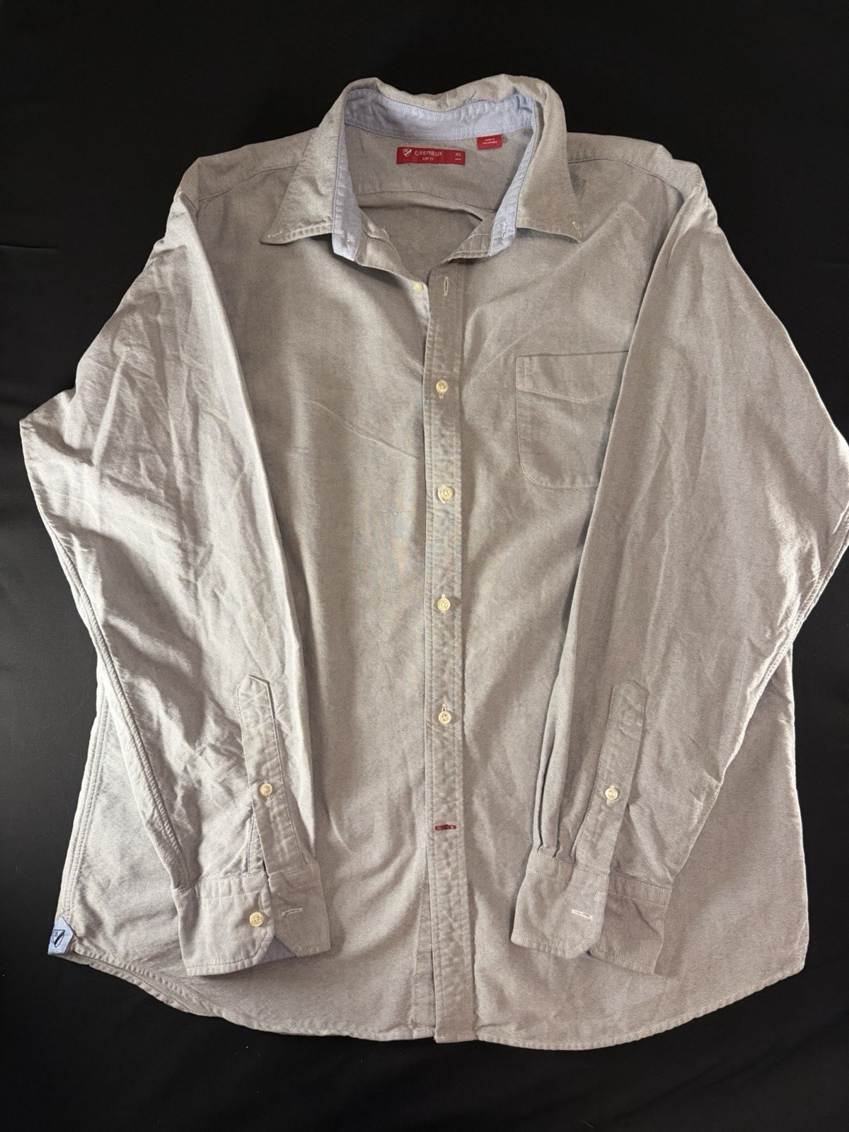 Cremieux Slim Fit Gray Men’s Long Sleeve Dress Shirt, XL