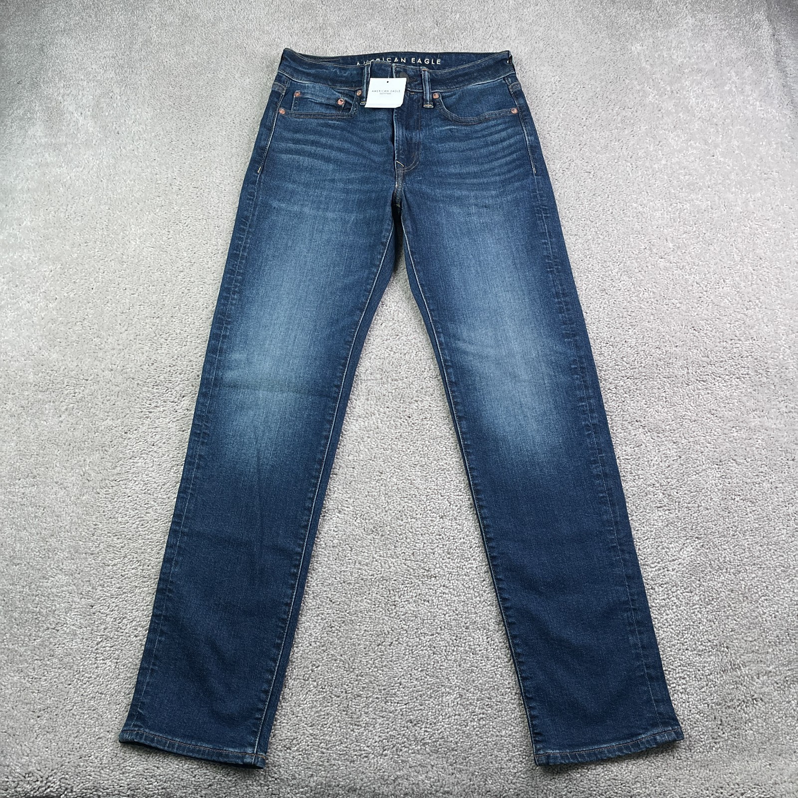 NEW American Eagle Mens Jeans 28×32 Blue Slim Straight Airflex Stretch Denim NWT