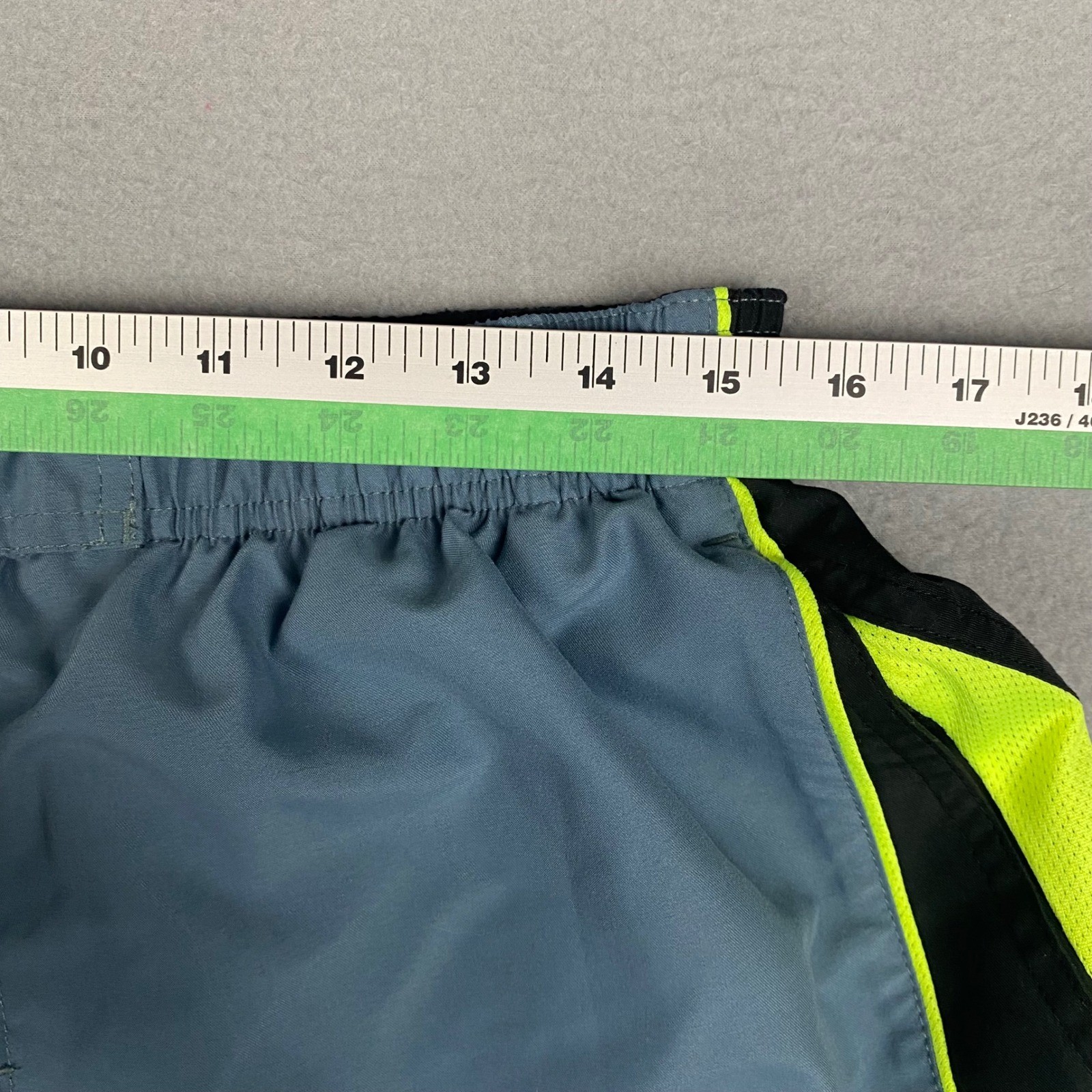 Nike Volley Core Contend Men’s Gray Black Neon Athletic Swim Trunks Shorts XL