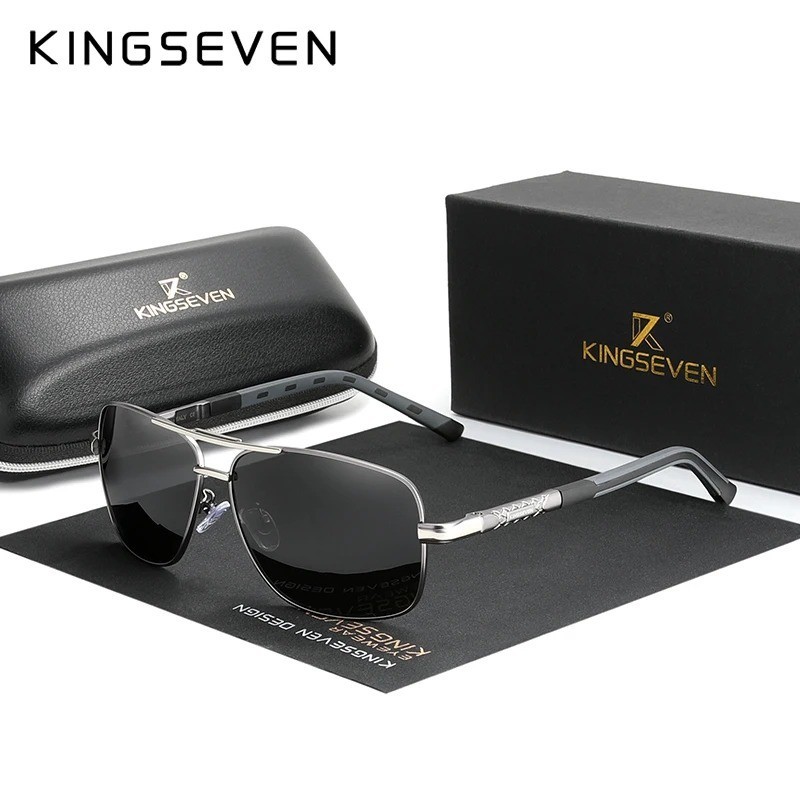 KINGSEVEN Polarized Sunglasses Men Aluminum Frame UV400 Mirror Driving Glasses