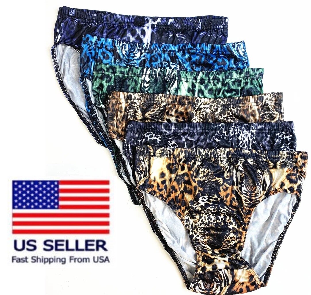 Men’s ULTRA Sexy Tiger Theme Bikini Brief Underwear – Assorted Colors (3-6 Pack)