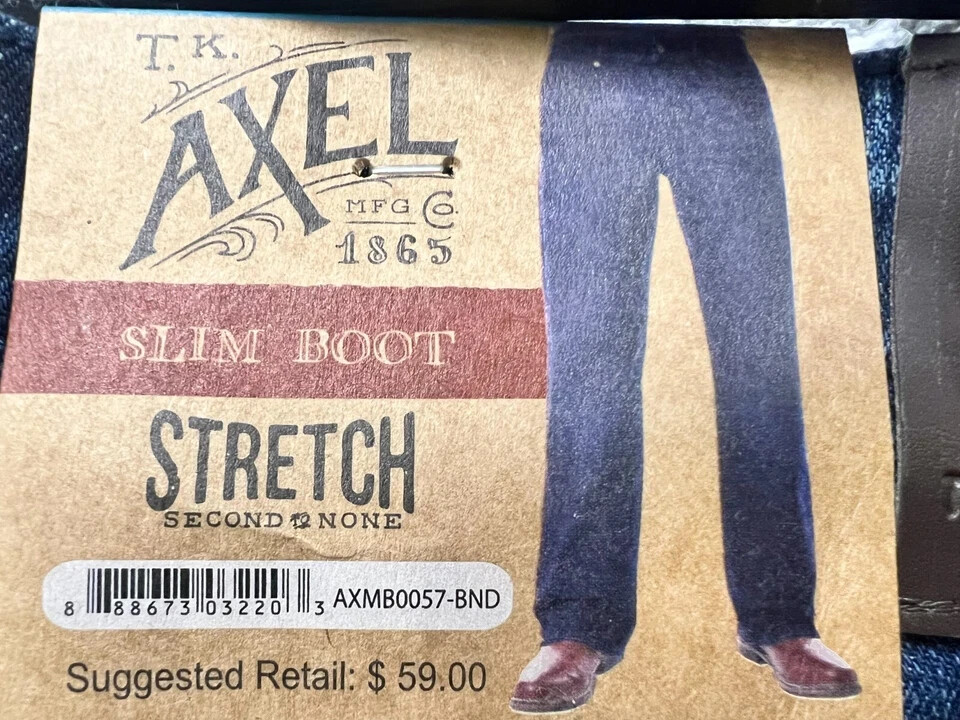 T.K. Axel Slim Boot Cut Stretch Denim Jeans, Dark Wash (BONDI) *CHOOSE SIZE*