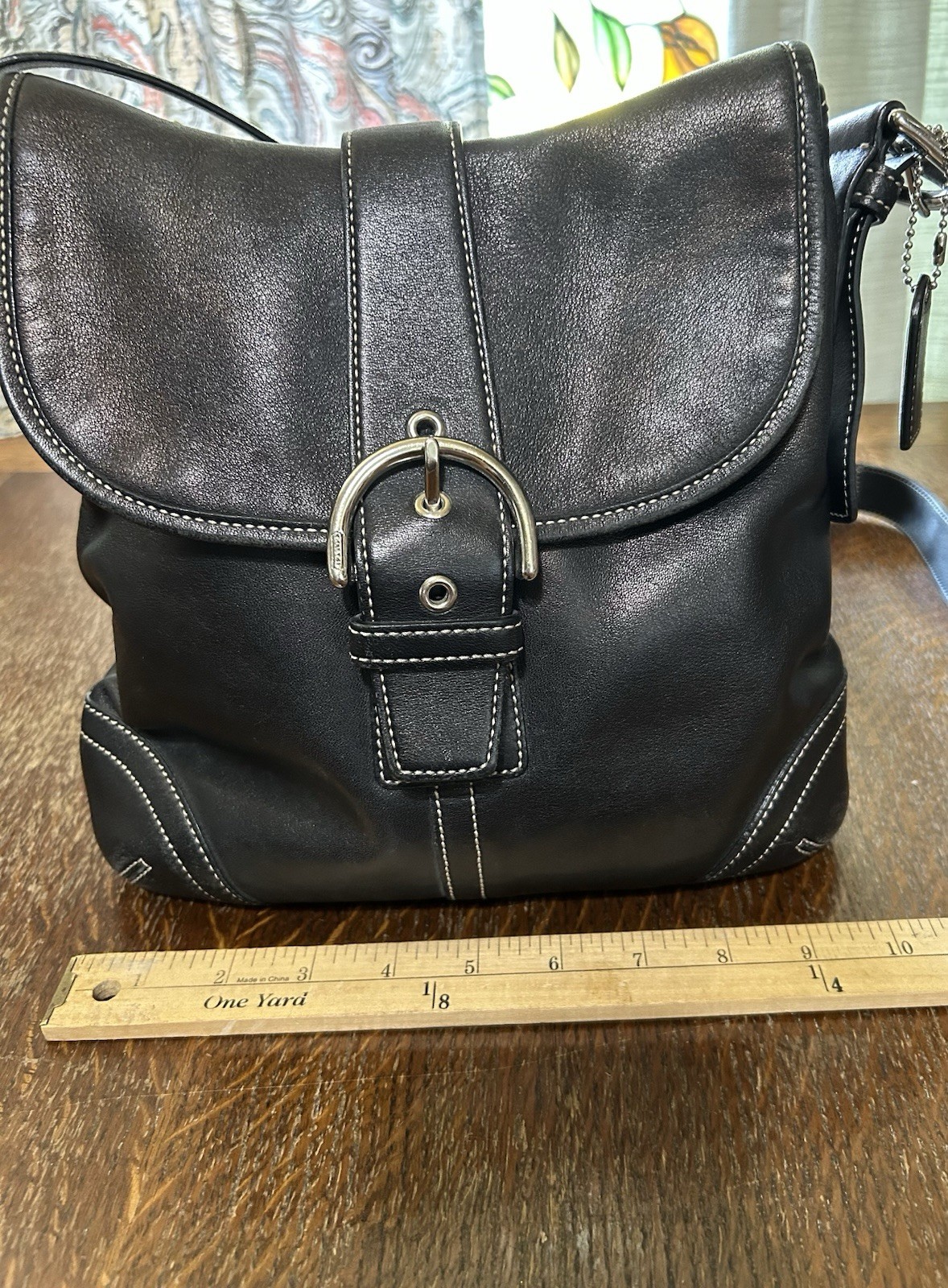 Coach #9480 Black Leather SoHo Shoulder Cross Body Bag, hang tag