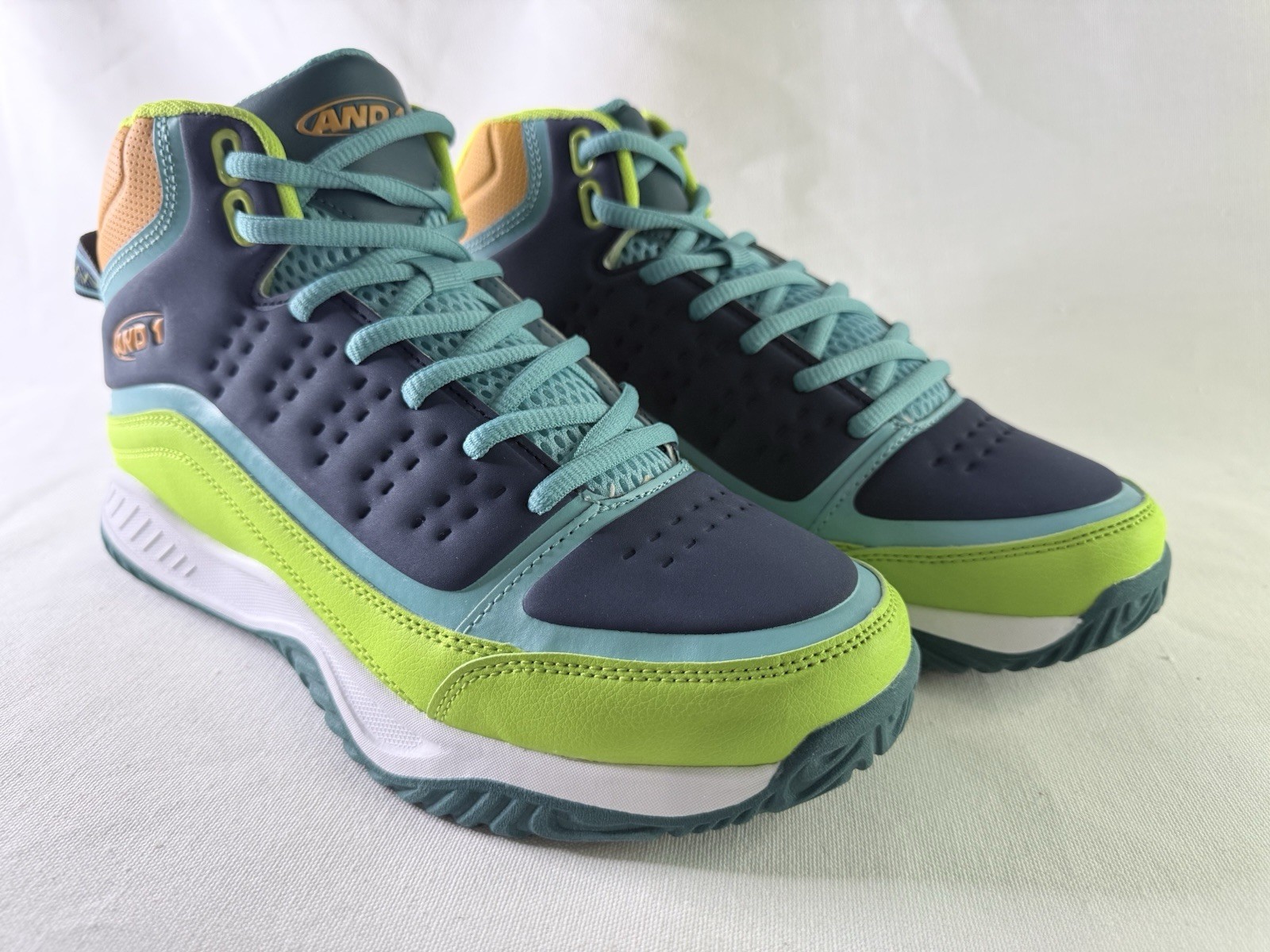 AND 1 Pulse 2.0 TPR Men’s Mid-Top Color-block Green/BlueSneaker New In Box