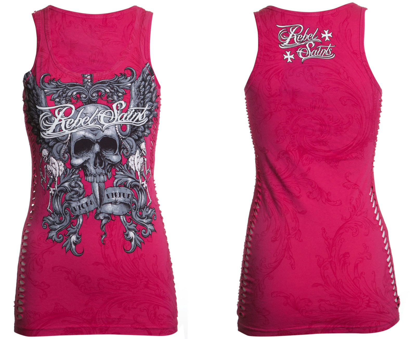 Rebel Saint by Affliction Women’s T-shirt Grace Biker Tattoo