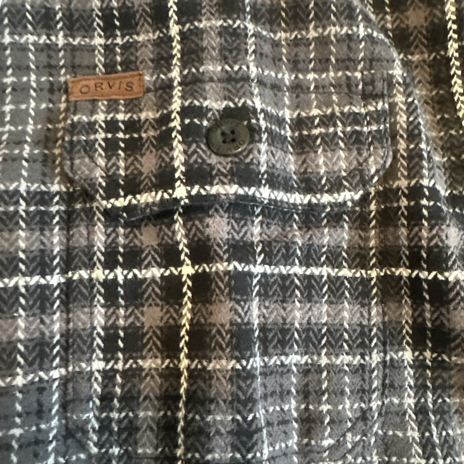 Orvis Grey Flannel Shirt Men XL Heavy Weight Cotton Side Pockets NWT NEW