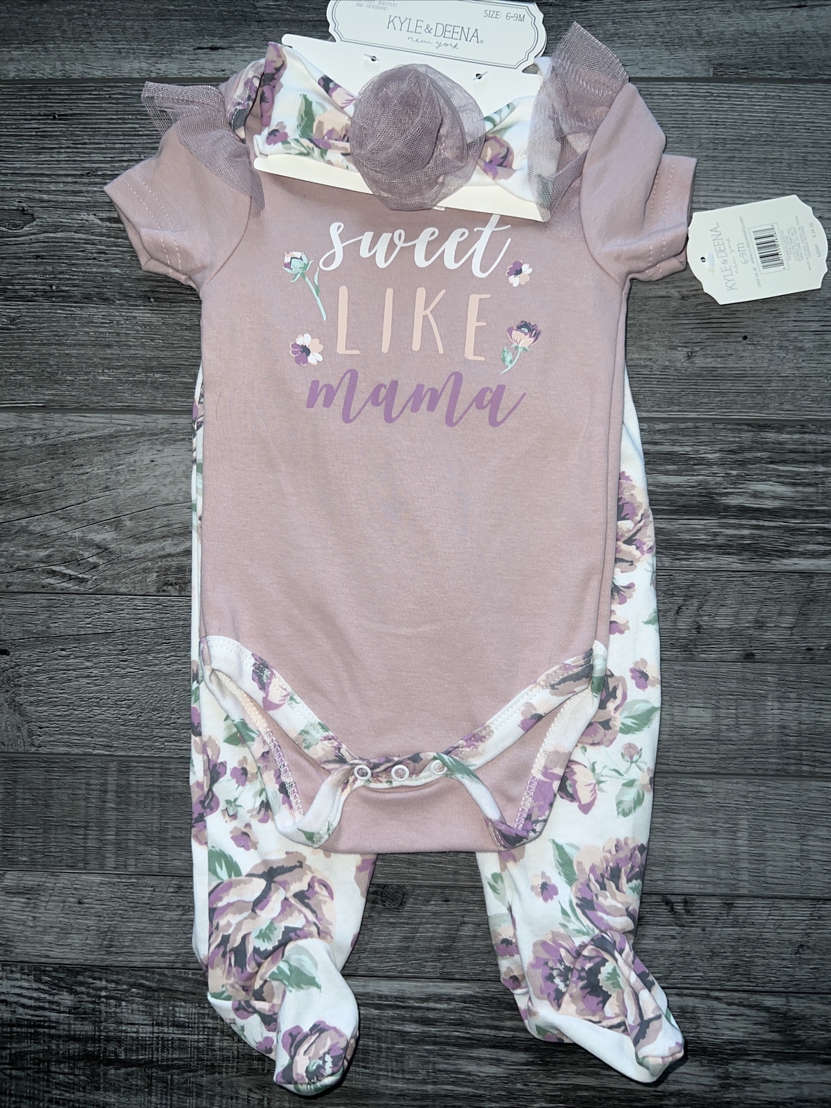 NEW NWT Kyle & Deena Baby Girls pretty 3 pc Set 3-6 months sweet like mama