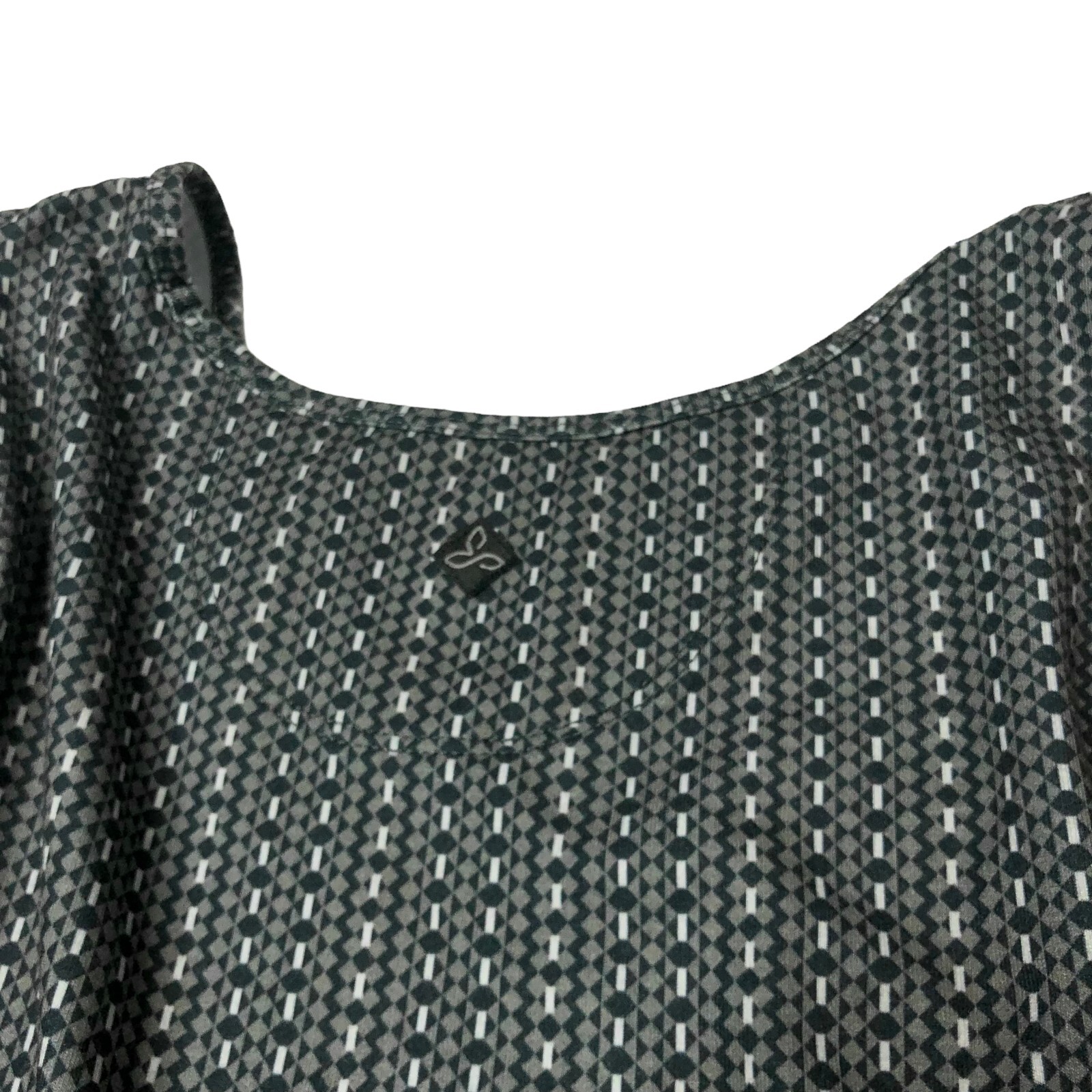 Prana Amelia Black and Grey Athletic Tank Dress Size Small Geometric Stretch