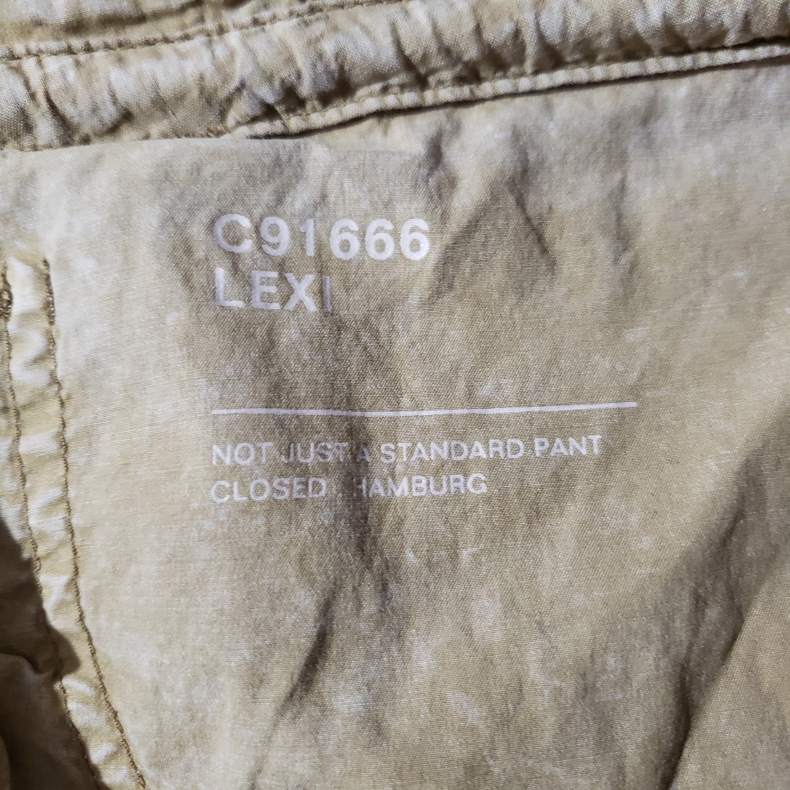 Closed Brand Lexi Drawstring Zip Up Lightweight Pants Tan Portuguese Fabric