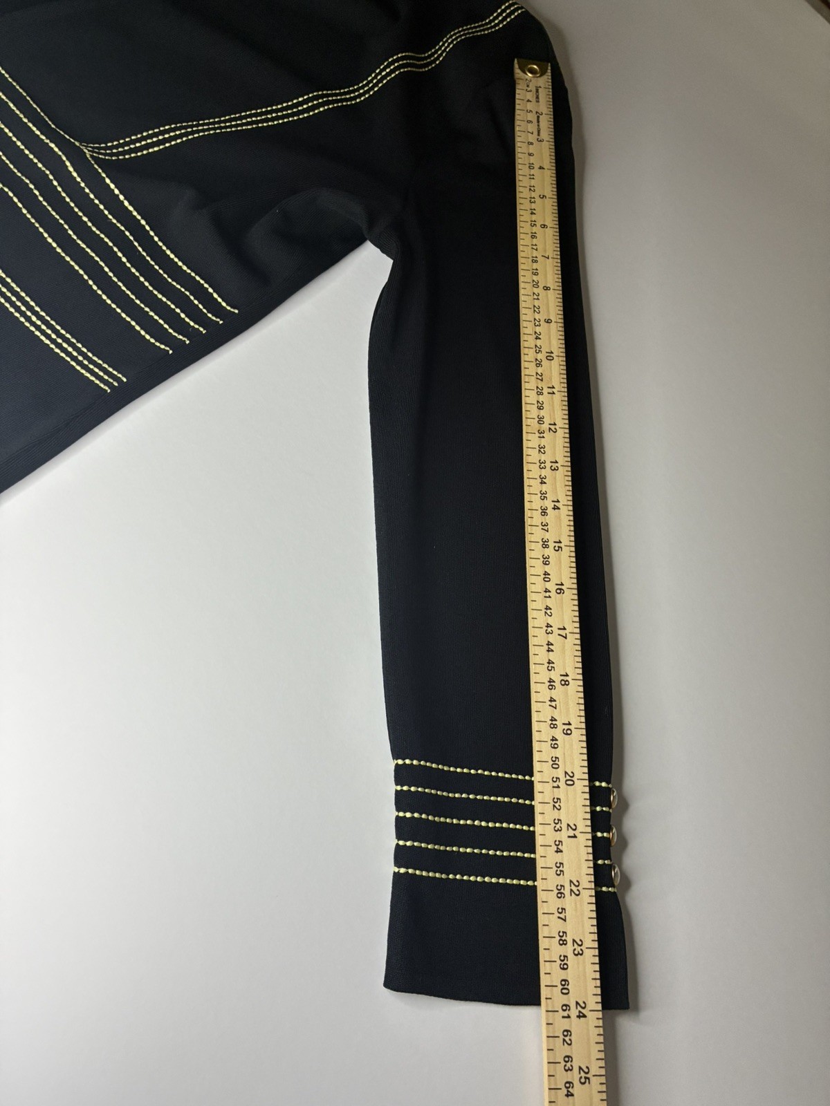 Ming Wang Black Knit Cardigan Blazer Women’s Size L Career