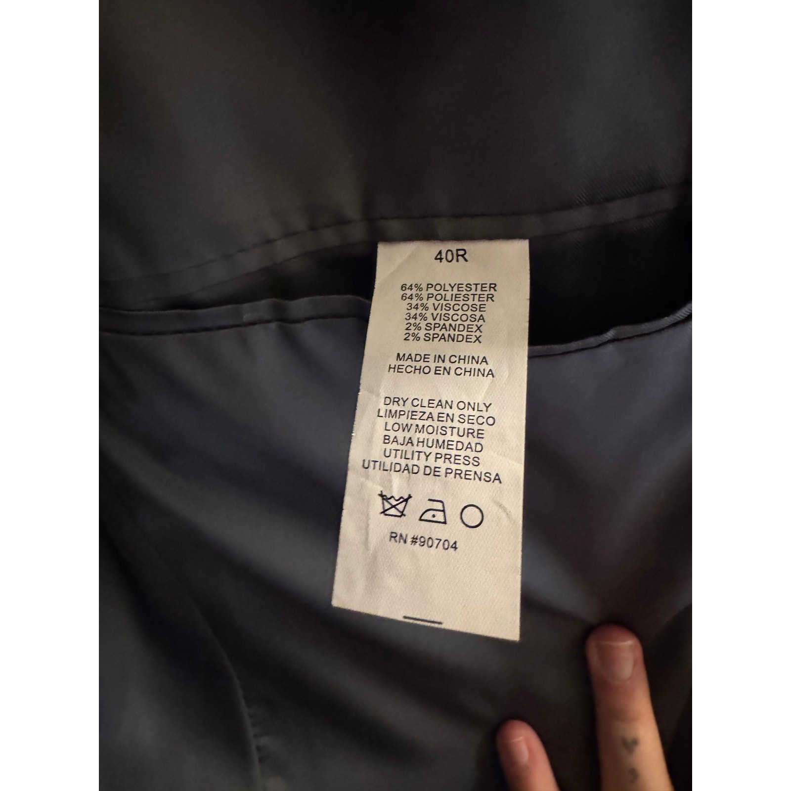 Perry Ellis Portfolio Suit Mens 40R Slim Fit Navy Blue Jacket 34×32 Pants