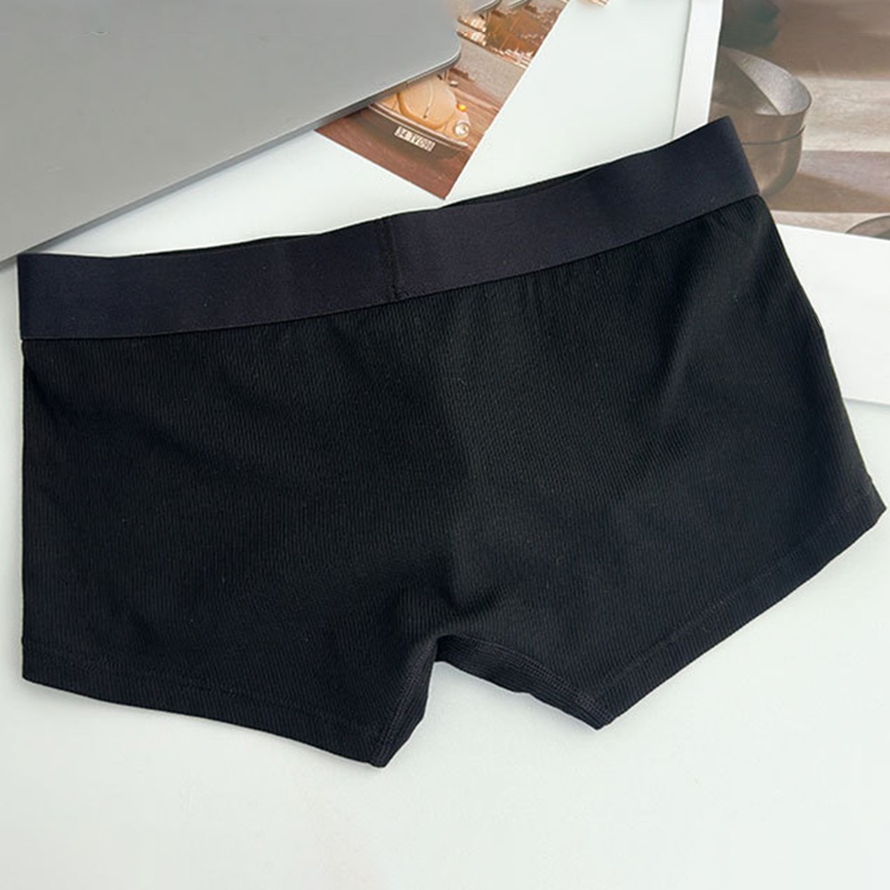 Daily Wear Men Boxer Briefs U Pouch Underwear Ribbed Design Breathable Fabric