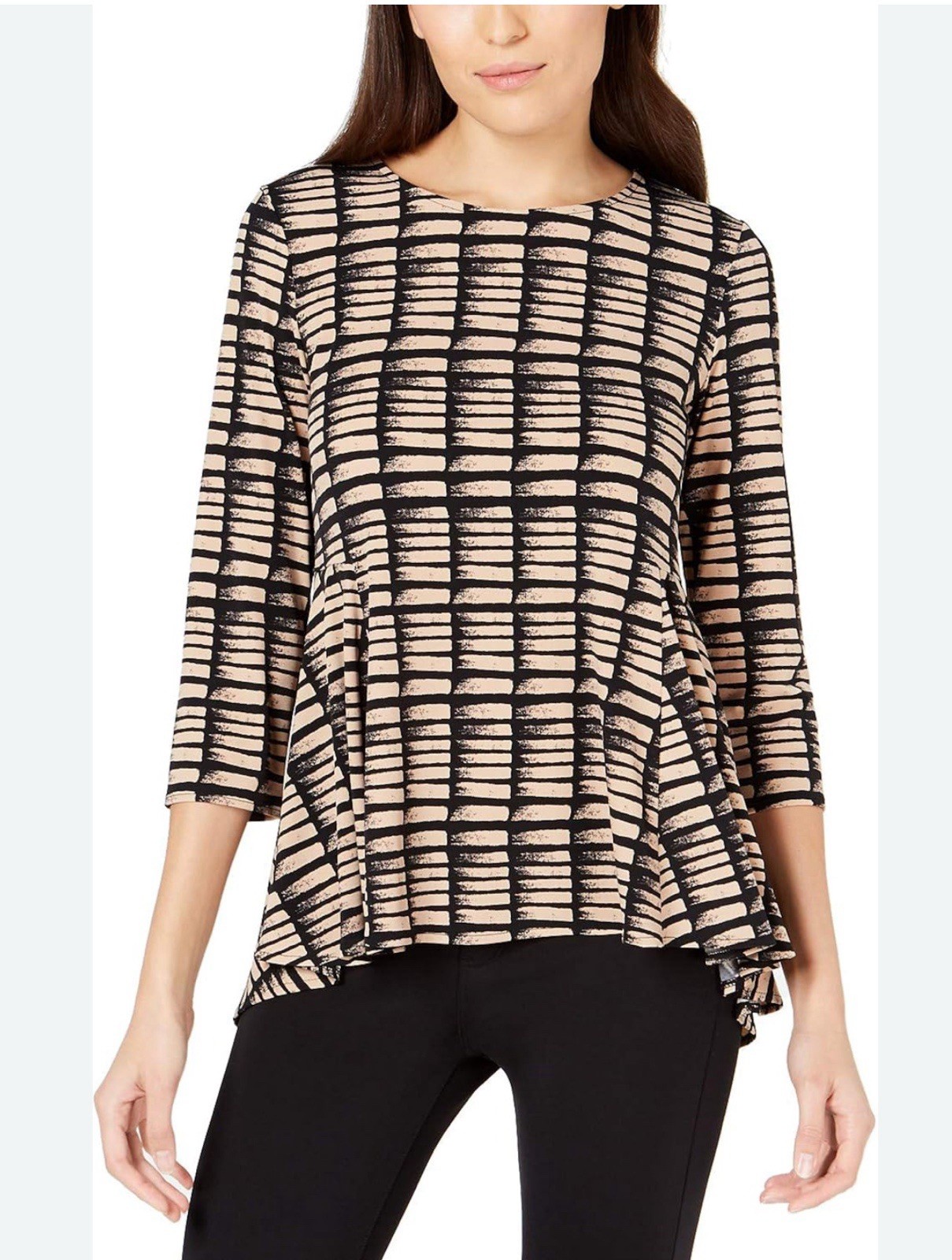 Alfani women’s stretch blouse in brown and black Size M