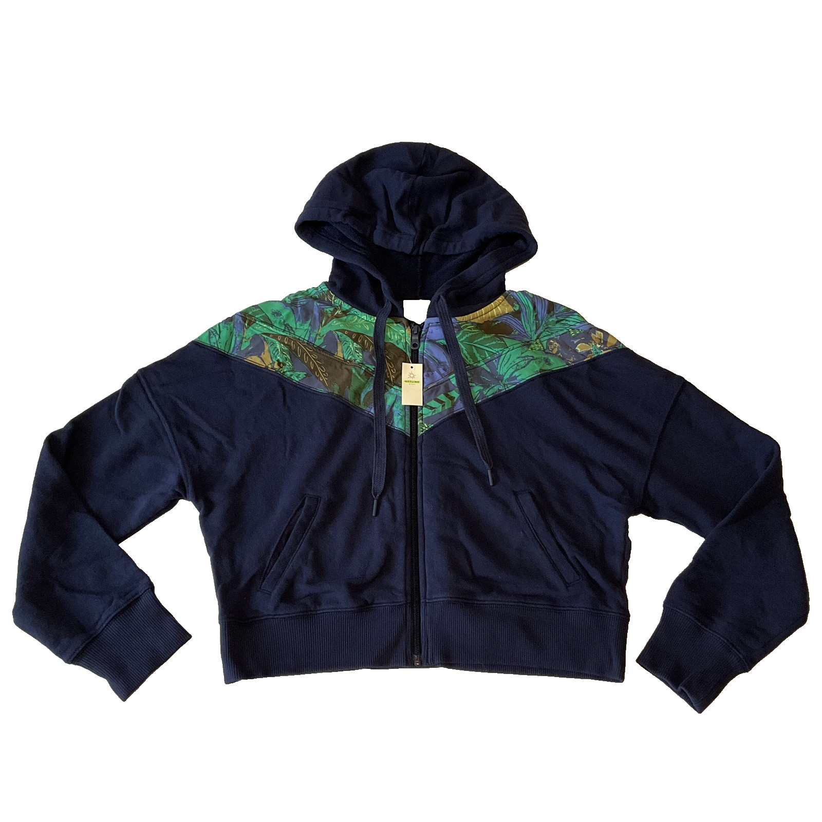 Offline By Aerie Full Zip Hoodie Women Size S Blue Multicolor Drawstring Pockets