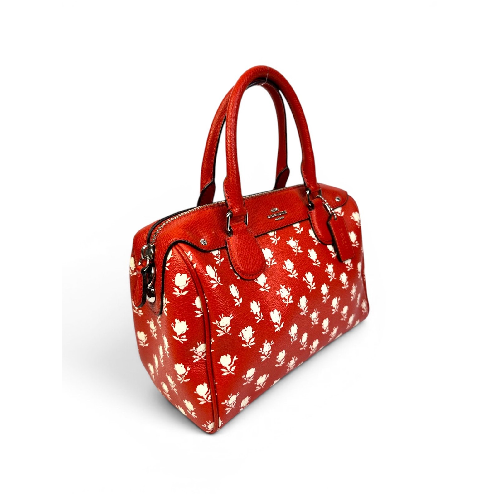 Coach Mini Bennett Badlands Floral Print Carmine Red Satchel Crossbody Bag