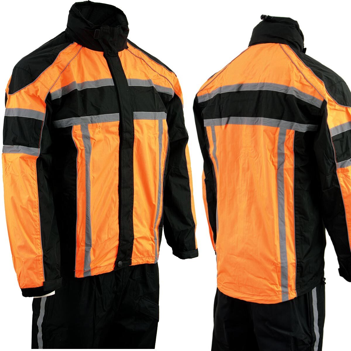 Milwaukee Leather SH2331 Men’s Water Resistant Rain Suit w/ Reflective Tape